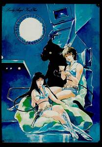 [Vintage][Delivery Free]1981 Dirty Pair(Novel ver)Bookstore Advertisement?Poster(Yoshikazu Yasuhiko)ダーティペア 安彦良和[tag2222]