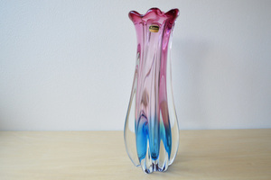 Kodama GLASS コダマ ガラス 花瓶 ベース ピンク ブルー