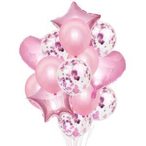 誕生日　パーティー　飾り付け　バルーン風船セット(ピンク)　