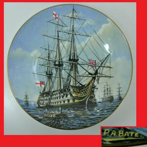 コールポート coalport 　Made In ENGLAND　EST.1750　帆船.飾り額　イギリス製.帆船額皿　帆船マニア　飾り皿　船　飾り皿（赤枠.丸楽）