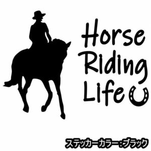 ★千円以上送料0★30×22.4cm【乗馬生活-Horse Riding Life-B】乗馬、馬術競技、馬具、競馬好きにオリジナルステッカー(0)