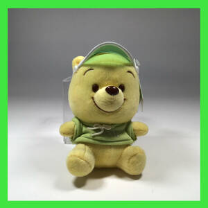 N-1045☆ ベイビープー 黄緑のサンバイザー パーカー着用　ぬいぐるみ　くま　プーさん　くまのプーさん　ディズニー　Disney