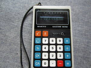 稼働品 レトロ サンヨー 電卓 SACOM MINI MODEL CX-8018A