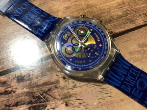 美品 希少 レア swatch スウォッチ CHRONO クロノ AG1994 1894-1994 Olympic オリンピック クロノグラフ クオーツ メンズ 腕時計