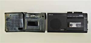 2♪ 昭和レトロ アイワ AIWA TP-M10 micro CASSETTE RECORDER DUAL SPEED マイクロ カセット レコーダー ジャンク