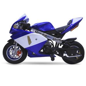 ■新品■レーシングポケバイ ポケットバイク ポケバイ 50ccエンジン搭載 GP 青白カラーモデル 最高速度70～80km/h