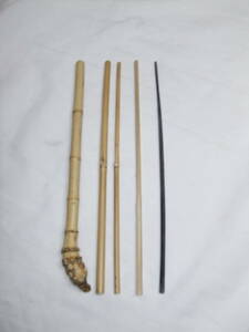 和竿　竹竿素材　根付き淡竹　タナゴ竿　切り組み　並継ぎ用