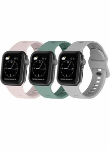 Apple Watch バンド38/40/41mm通気性 防汗アッ シリコン スポーツバンド 交換リストバンドiWatch Series 7/6/5/4/3/SEに対応 3本