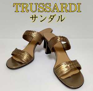 トラサルディ(TRUSSARDI)パンプスサンダル24cm ゴールドブロンズカラー