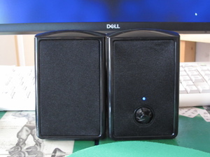 美品　GEMPU1-2G ASI オーディオテクノロジー　USB接続　ステレオブラック　2ピーススピーカーセット　外部PCスピーカー