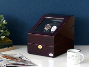ABIES アビエス ワインディングマシーン 2本巻 ゼブラウッド×ブラック 時計 1年保証 腕時計用ケース 収納