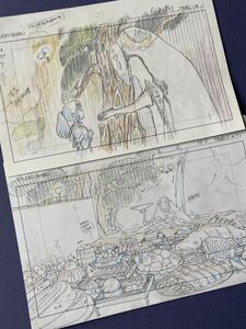 ジブリ　千と千尋の神隠し　宮崎駿　レイアウト　切抜き　イラスト　ポストカード　ポスター　13 STUDIO GHIBLI