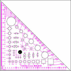 タカラ製図マルチ定規　つまみ付き　テンプレート　縮尺定規　三角定規　建築士　設計 製図 新品　送料無料