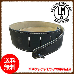 送料無料 新品未使用「LM Products Classic Leather Nubuck Leather LS-2304N Black」高品質ヌバックレザーギターストラップ 本革 黒