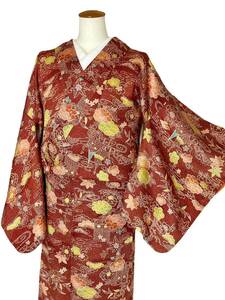小紋 袷着物 着物 きもの カジュアル着物 リサイクル着物 kimono 中古 仕立て上がり 身丈157.5cm 裄丈63cm