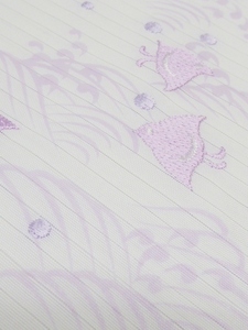 夏　洗える　素敵な　半衿　はんえり　絽　刺繍　千鳥　薄紫