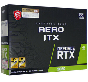 【中古】MSI製グラボ GeForce RTX 3050 AERO ITX 8G OC PCIExp 8GB 元箱あり