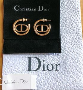 Christian Dior ディオール ロゴ ゴールド フープ ピアス