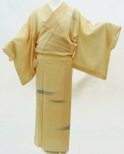 【日本橋つつ井】=正絹　紗　夏用訪問着　クリーム色　裄長め67センチ　身巾広め　透け感のある涼し気なお着物です　中古美品