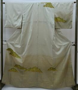 【日本橋つつ井】=正絹　訪問着　縫紋入り　松の柄　落ち着いた色目　中古美品　お祝いの席に最適