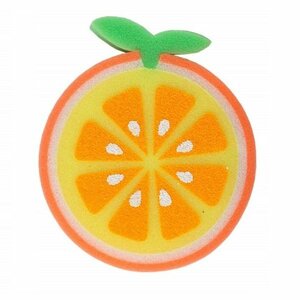 【vaps_5】フルーツバススポンジ 《オレンジ》 風呂用 ボディスポンジ ソフトスポンジ 泡立ち 吸水 送込