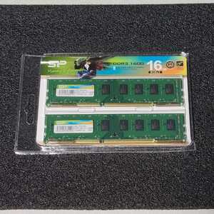 SiliconPower DDR3-1600MHz 16GB (8GB×2枚キット) SP008GBLTU160N02 動作確認済み デスクトップ用 PCメモリ 