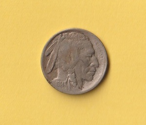 アメリカ・バッファロー５セント硬貨《1914》　S　　普通品