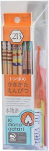トンボ鉛筆 鉛筆 木物語 かきかた 2B プチギフト オレンジ柄 KB-KPF03G-2B