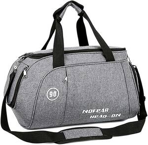スポーツバッグ (25L グレー)　メンズ ・ レディース 大容量 2way ゴルフバッグ シューズ収納 防水 超軽量 機内持込 旅行バッグ 
