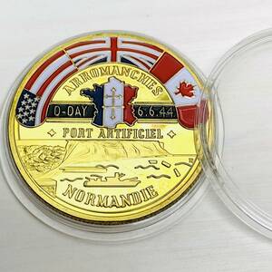 XZ241アメリカ記念硬貨 連合軍 ノルマンディー上陸70周年 外国硬貨 海外古銭 チャレンジコイン 貨幣 記念メダル 量目29g