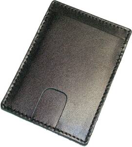 ブラック [革工房サトウ] パスケース 本革 レザー 革 定期入れ カードケース シンプル 薄型 メンズ レディース 単パスケース