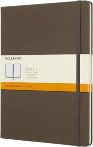 横罫 XL(横19cm×縦25cm) アースブラウン モレスキン ノート クラシック ノートブック ハードカバー 横罫 XLサイズ