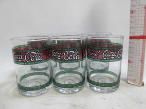 Coca-Cola/コカコーラ　ステンドグラス風　グラス　６コ　未使用か美品