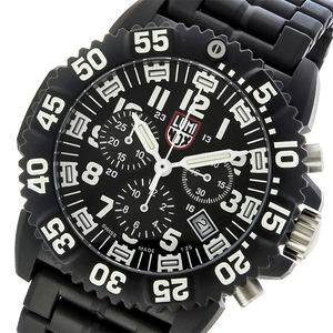 ルミノックス LUMINOX ネイビーシールズ カラーマーク クロノ クオーツ メンズ 腕時計 3082 ブラック ブラック