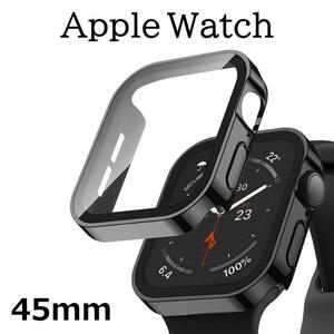 Apple Watch ケース カバー フラット 45mm ブラック