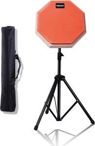 オレンジ Asanasi ドラム 練習 パッド トレーニングパッド 8インチ スタンド 収納袋 付き ラバー 製 高弾 オレンジ