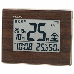 セイコー クロック 電波 目覚まし時計 SQ442B 掛け置き兼用 令和 西暦 カレンダー 温度計 湿度計 デジタル SEIKO