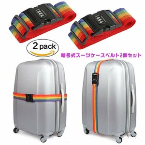 ワンタッチ式スーツケースベルト 2個セット 荷物ストラップ 荷物固定バックル 調整可能 ナイロン ベルト 長期の旅行にお勧め SCB2SET