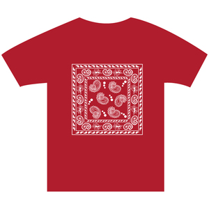 B4° ビヨンド Tシャツ TEE 半袖 半袖Tシャツ バンダナ ビッグ ペイズリー ギャング ブラッズ Bloodz 赤×白 ヘビーウェイト 862 XXL 2XL