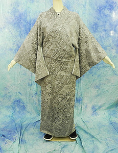 （60）萬代草木染　慶長古典譜　着物　無地　一つ紋　未使用　SILK 正絹 Japanese Kimono 163cm 64inch　unused