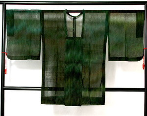 ■6356■　夏衣　透かし織　セミロング　正絹道行コート　美品