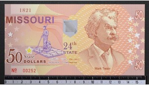 外国紙幣　アメリカ ミズーリ州 2017年 未使用 50ドル ポリマー