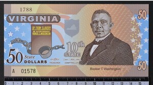 外国紙幣　アメリカ バージニア州 2014年 未使用 50ドル ポリマー