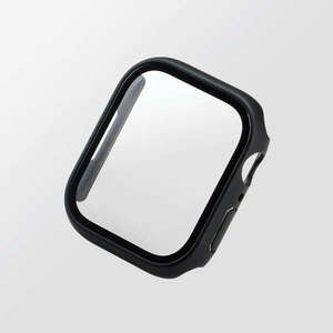 Apple Watch 45mm用フルカバーケース Gorillaガラスとポリカーボネート素材の2重構造で液晶部及び側面部を傷や汚れから守る: AW-22AFCGOBK