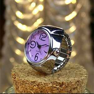 新品　未使用　指輪　時計　シンプル　9色対応　紫色　103