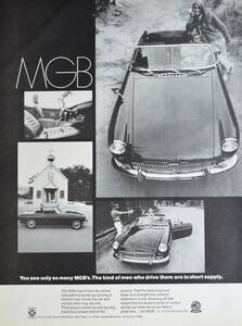 稀少！1969年MGB広告/MG/スポーツカー/イギリス/旧車/X
