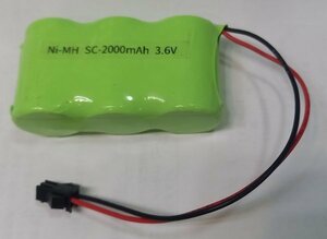 ニッケル水素充電池　Ni-MH ソーラーライト用充電池 SC2000互換 　特殊形状　Ni-MH SC2000mAh 3.6V　SM-2Pコネクタ　容量保証　即納