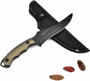 ブラック Dcenrun フィッシングナイフ シースナイフ 釣り用 アウトドア用 手のひらサイズで持ち運び便利