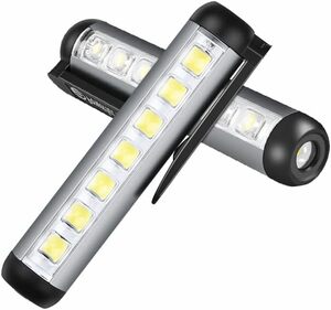 充電式 COB LED トーチ、超高輝度 1200 ルーメン ポケット トーチ、4 つのモードを備えたポータブル作業灯、磁気、ペン