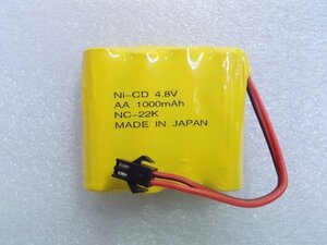 Ni-CDバッテリー 4.8V 1000mA SMコネクタ 互換 Ni-Cd ニカド ニッカド電池 単3×4本型 充電 容量保証 電池 バッテリー 即納可能　特記